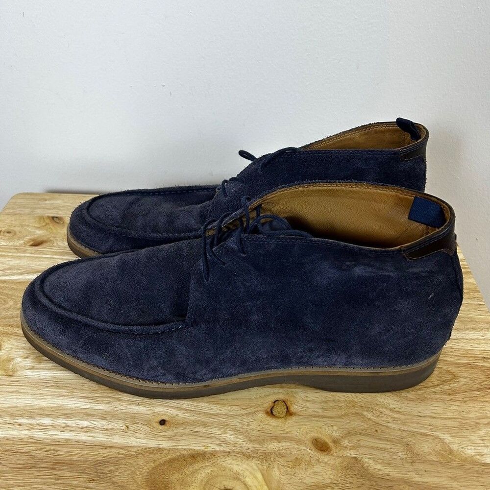 Flag Ltd Mens Navy Blue Suede Chukka Boots Lace Up Ankle Crepe Sole Size 13